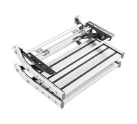 Cryfokt Pasos para RV, Escalones Plegables Manuales de 2 Escalones para RV, Capacidad de Carga de 440 Libras, Escalón Ancho Antideslizante con Placas de Soporte de Acero, Escalera de