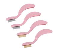 Cryfokt Peine Separador de Pestañas con Diseño Curvo, 4 Piezas en Rosa Portátil para Maquillaje Profesional
