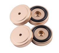 Cryfokt Pies de Almohadilla para Amplificador con Anillo de Goma Extraíble, Juego de 4 Almohadillas de Aleación de Aluminio para un Uso Duradero, Ideal para Soportes de Altavoces (GOLD)