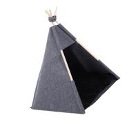 Cryfokt Plegable para Mascotas, Cama Interior para Tienda de Campaña para Mascotas, Cama Moderna para Perros y Gatos con Diseño de Fieltro Gris con Cojín, Ideal para