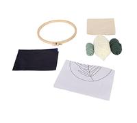 Cryfokt Punch Needle Kit Easy to Use with Green Leaves Design for