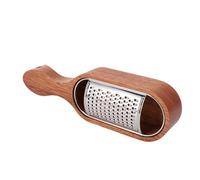 Cryfokt Rallador de Queso con de Madera Trituradora Manual de Cocina con Contenedor para un Uso Fácil Madera Maciza y Acero Inoxidable 1 Unidad
