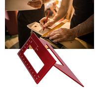 Cryfokt Regla de ángulo Multifuncional de 45/90 Grados, Herramienta Duradera de Aleación de Aluminio para Proyectos de Carpintería 169 * 63 * 73mm (rojo)