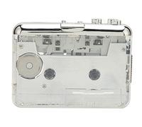 Cryfokt Reproductor de Casete Reproductor de Música Retro Portátil con Conversión de MP3 para y Diseño Transparente Compatible con OS X