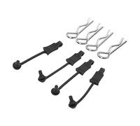 Cryfokt Retenedores de Clip para Carrocería de Coche RC, Actualización Duradera para Coches de Control Remoto Losi Lasernut U4 1/10, Material de Acero de Goma Premium, 4 Juegos (BLACK)