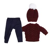 Cryfokt Ropa para Muñecas de 18.0 in, Suéter Dulce, Pantalones, Sombreros, Bufanda, , Perfecto para Regalos de Cumpleaños y Navidad, Ideal para Actividades Entre e Hijos (Q18-796 Jersey Fino Burdeos