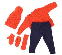 Cryfokt Ropa para Muñecas de 18.0 in, Suéter Dulce, Pantalones, Sombreros, Bufanda, , Perfecto para Regalos de Cumpleaños y Navidad, Ideal para Actividades Entre e Hijos (Q18-789 Jersey Naranja