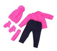 Cryfokt Ropa para Muñecas de 18.0 in, Suéter Dulce, Pantalones, Sombreros, Bufanda, , Perfecto para Regalos de Cumpleaños y Navidad, Ideal para Actividades Entre e Hijos (Q18-788 Jersey Rojo Rosa