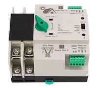 Cryfokt RV Dual Power Interruptor de Transferencia Automática Circuito Miniatura Controlador Rápido para Fábricas, Centros Comerciales PC, Plata (80A)