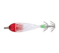 Cryfokt Señuelo de Pesca con Luz LED, Cebo de Color Rojo con Forma de Calamar para Pesca Nocturna en Lagos y Ríos con Anzuelo, Resistente Al Agua 85x18mm