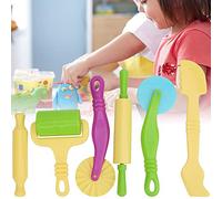 Cryfokt Set de 6 Piezas de Arcilla Plástica para Niños de 3-5 Años | Kit de modelado con formas divertidas, juguetes educativos de aprendizaje, suministros para manualidades preescolares,