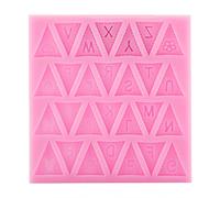 Cryfokt Silicona Nueva Letra Bandera Decoración de Pasteles Hornear Chocolate Molde Seguro Fácil de Limpiar Rosa Fondant Molde para Panadero B07PQR3ZZZ