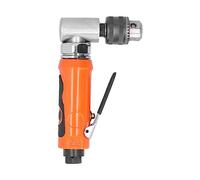 Cryfokt Taladro Neumático, Cabezal Acodado en ángulo Recto de 90 Grados, Portabrocas de 1/4 de Pulgada, Capacidad de 6 Mm, 1500 RPM, Cuerpo de Acero de Aleación, con Llave y Boquilla (Estilo de la UE)