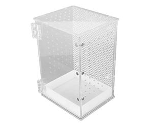 Cryfokt Tanque de Hábitat de Paludario Acrílico Transparente, Tanque de Terrario para Reptiles con Puerta Magnética, Adecuado para Serpientes, Ranas, Artesanía Resistente (S)