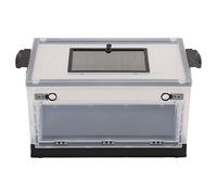 Cryfokt Tanque Transparente Grande y Transpirable para Hámster, Práctico Diseño de Puerta Delantera para Jaula de Hámster, Ardilla Dorada para y Más, Material ABS Engrosado (Black)