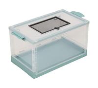 Cryfokt Tanque Transparente Grande y Transpirable para Hámster, Práctico Diseño de Puerta Delantera para Jaula de Hámster, Ardilla Dorada para y Más, Material ABS Engrosado (Blue)