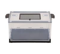 Cryfokt Tanque Transparente Grande y Transpirable para Hámster, Práctico Diseño de Puerta Delantera para Jaula de Hámster, Ardilla Dorada para y Más, Material ABS Engrosado (Black)