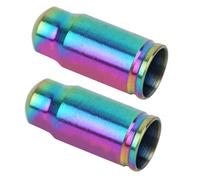 Cryfokt Tapa de Válvula de Aleación de Titanio, Tapas de Válvula de Bicicleta Duraderas y Elegantes, Mejora la Estanqueidad del Aire para Accesorios de Bicicletas, Juego de 2 Piezas ((Fazui colorido))