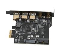 Cryfokt Tarjeta Adaptadora de Expansión de Chip de Alta Potencia de 5 Puertos para Placa Base PCIE para PC de Escritorio, Transferencia de Datos Rápida y Eficiente para Usuarios del