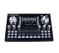 Cryfokt Tarjeta de Sonido en Vivo, Mezclador de Audio Profesional con Efectos de Sonido y Cambiador de Voz, Placa de con Interfaz de Audio Phantom Power Bluetooth de 48 V para