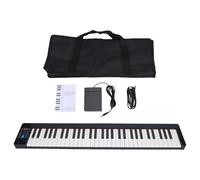 Cryfokt Teclado de Piano Digital Plegable de 61 Teclas con Pedal de Sostenido Diseño Portátil para Principiantes que Aprenden sobre la Marcha