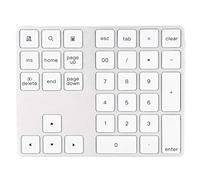 Cryfokt Teclado Numérico Inalámbrico de 34 Teclas Teclado BT de Aleación de Aluminio con HUB USB3.0 Tipo C para, Adecuado para Entrada de Datos y Trabajo de Oficina (Silver)