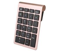 Cryfokt Teclado Numérico RF304 Mini Teclado Inalámbrico USB de 22 Teclas con Receptor, Diseño de Tapa de Tecla con Base de Tijera para XP/7/8/10, Uso Portátil (Oro Rosado)