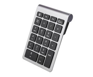 Cryfokt Teclado Numérico RF304 Mini Teclado Inalámbrico USB de 22 Teclas con Receptor, Diseño de Tapa de Tecla con Base de Tijera para XP/7/8/10, Uso Portátil (Gris Hierro)