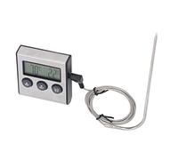 Cryfokt Termómetro Electrónico para Carne, Sonda de Alta Precisión para Cocinar, Parrilla de Cocina con Temporizador Preestablecido para Horno, Patio Trasero, Barbacoa y Fiesta