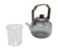Cryfokt Tetera de Vidrio con Infusores Dobles, Hervidor de Vidrio de Borosilicato Extraíble para Oficina en Casa, 900ml