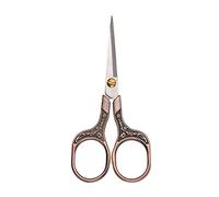 Cryfokt Tijeras Pequeñas y Ligeras para Manualidades y Arreglo Personal con Tallado de Flor de Ciruelo en Bronce o Chapadas en Color de 4,9"