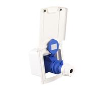 Cryfokt Toma de Corriente Externa de 16A, Enchufe Impermeable, Instalación Integrada para Vehículos Recreativos y Autocaravanas, Fabricado con Material ABS de Primera Calidad (White)