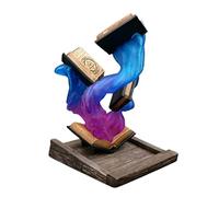 Cryfokt Torre de Dados Mágicos Material de Resina Pintado a Mano para Fanáticos de Dragones y Mazmorras Azul, Púrpura, Verde, Blanco, Madera Tomos de Magia Torre de Dados para Jugadores de RPG