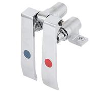 Cryfokt Válvula de Grifo de Latón con Control de Pie para Lavado de Manos en Cocina, Baño, Hospital, Laboratorio, Rosca G1/2, Válvula de Agua de Cierre Automático, 1 (Válvula de Rodilla de Doble