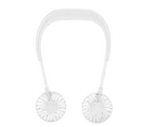 Cryfokt Ventilador de Cuello Portátil Manos Libres, Ventilador USB Ajustable de 3 Engranajes para Juegos, Ejercicio, Viajes, Ligero Blanco (WHITE)