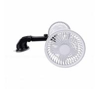 Cryfokt Ventilador de Refrigeración de Coche de Doble Cabezal, Ventilador Recargable Ajustable de 360 grados para Camión, SUV, RV con Ventosa Fuerte (WHITE)