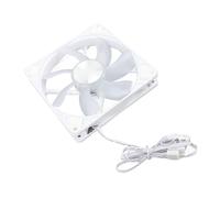 Cryfokt Ventilador PWM de 140 Mm, 110 CFM, 1500 RPM, Funcionamiento Silencioso para Espacio de Trabajo, Instalación Conveniente, Ventilador con Caja de PC Blanca