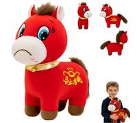 Crying Horse, Year of The Horse 2026 Plush, 7.87in Red Smiling Crying Horses Plushie Zodiac Mascot, Lunar New Year Toy for Home Office Car Tabletop Decor Gift (Sad Horse-20cm)