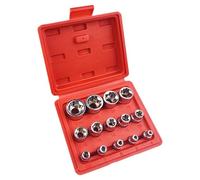 Crynvor 14 Piezas Juego de Llaves de Vaso, E-Torx Star Socket Set, Vaso Desmontaje, Ferramentas Mecanica Auto, 1/4" 3/8" 1/2" E4, E5, E6, E7, E8, E10, E11, E12, E14, E16, E18, E20, E22, E24