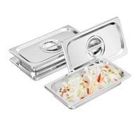 Crynvor 3 Piezas Recipientes Herméticos para Alimentos, Recipiente Acero Inoxidable con Tapa, Cajas para Fiambres Fresh, Organizador Nevera, para Restaurante, Cocina, Carne, Queso, Salchichas