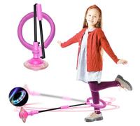 Crynvor Bola de Salto de Tobillo, Saltar Bola Plegable, Anillo de Salto Intermitente Colorida, Skip It Regalos de Cumpleaños para Niños Juguetes Durante Más de 7 Años para Jóvenes y Niñas (Rosado)