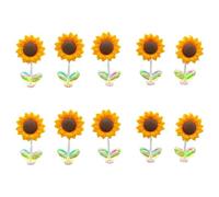 Cryofu 10 x Cosy Home Girasol Sunny Girasol Adornos para Coche Decoración Interior del Coche Decoración Montada en Coche