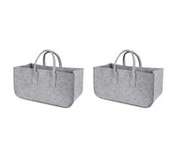Cryofu 2 accesorios decoración elegante bolsa de almacenamiento periódico picnic ropa fieltro leña cesta de la compra cesta de viaje gris