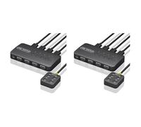 Cryofu 2 adaptadores USB para controlador compartido, 4 entradas, 4 salidas para ordenador portátil, ordenador, impresora, teclado y monitor