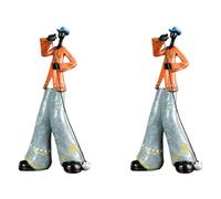 Cryofu 2 figuras de jugador de banda de jazz, estatuas vintage de músico, estatuas de resina, adorno de escritorio, escultura retro, decoración del hogar / interior A