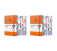Cryofu 2 libros de contraseñas con pestañas alfabéticas para personas mayores, cuaderno de contraseñas para el registro detallado de direcciones de sitios web de Internet, A