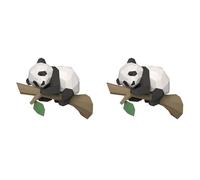 Cryofu 2 modelos de papel de animales 3D, panda en el origami geométrico para la cultura de , decoración de pared, juguete educativo para niños, A