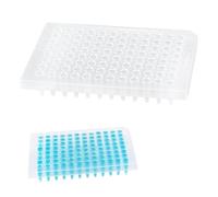 CryoKing 100 unidades 96 Well PCR Platte, Laboratorio PCR Placa, Microdiscos de laboratorio para microquímicos, 0,2 ml, Half-Sirted, no estéril, polipropileno, transparente