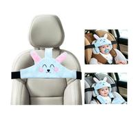 Cryptadg Soporte para la Cabeza del Asiento de Coche para Bebé con Correa | Cómodo Cojín de Asiento de Coche para Bebé, Banda Segura para Reposacabezas de Asiento de Coche, Posicionador de Sueño