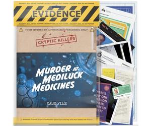Cryptic Killers Juego de misterio de asesinato sin resolver, citas nocturnas y juegos de fiesta,Asesinato en MediLuck Medicines